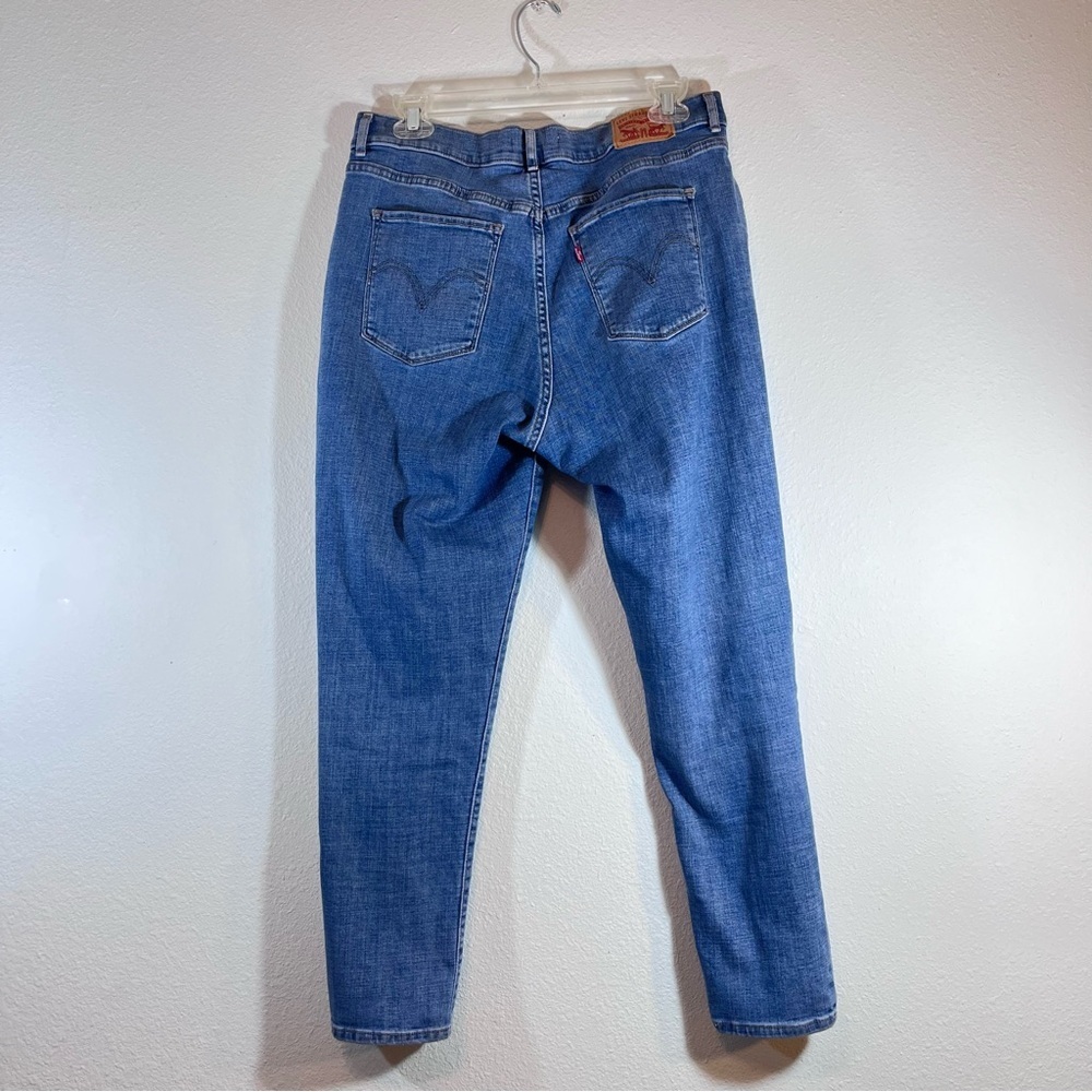 Levi's Women's Classic Crop Blue Jeans - Size 14 / W32 Elastane Retro - Picture 6 of 15